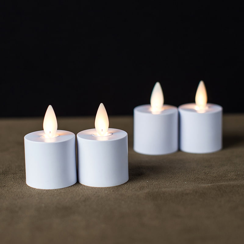 4 Pek Lilin Tanpa Api Boleh Dicas Semula Induktif Putih