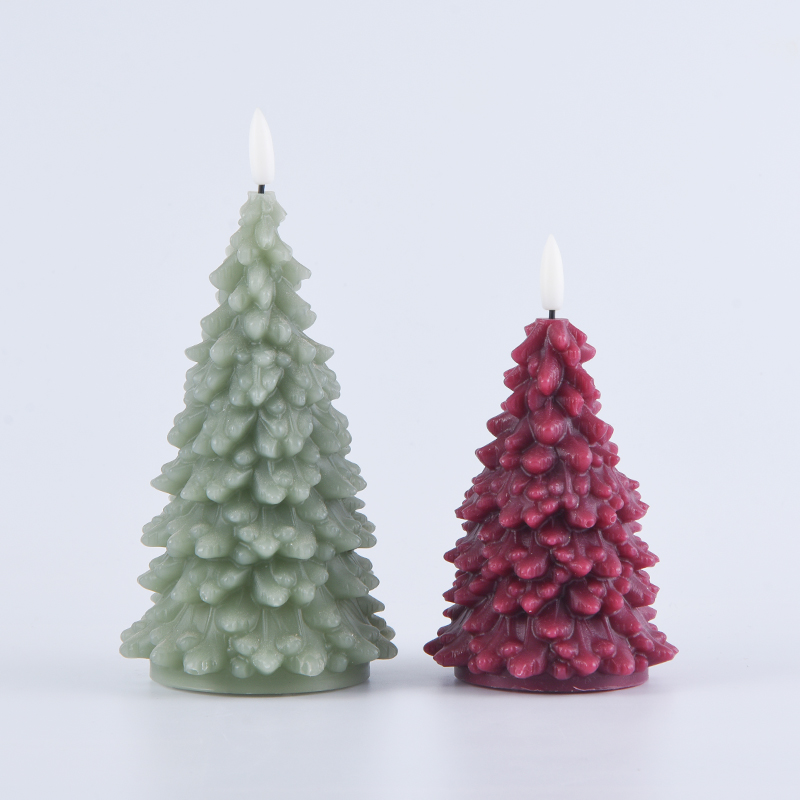 Lilin Dikuasakan Bateri Pokok Krismas Hijau
