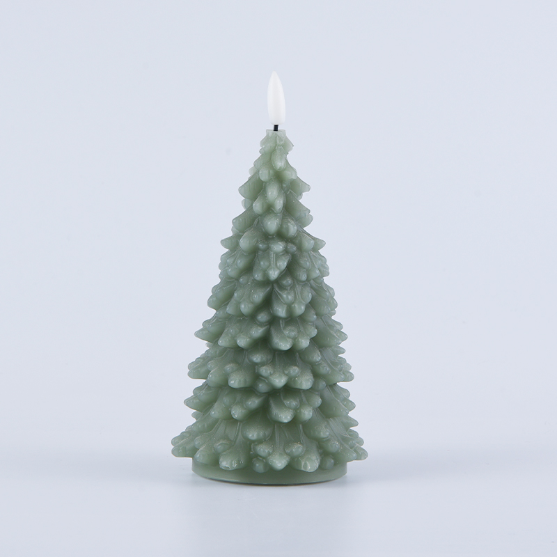 Lilin Dikuasakan Bateri Pokok Krismas Hijau
