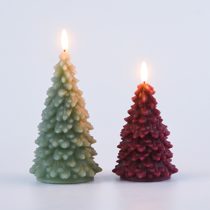 Lilin Dikuasakan Bateri Pokok Krismas Hijau