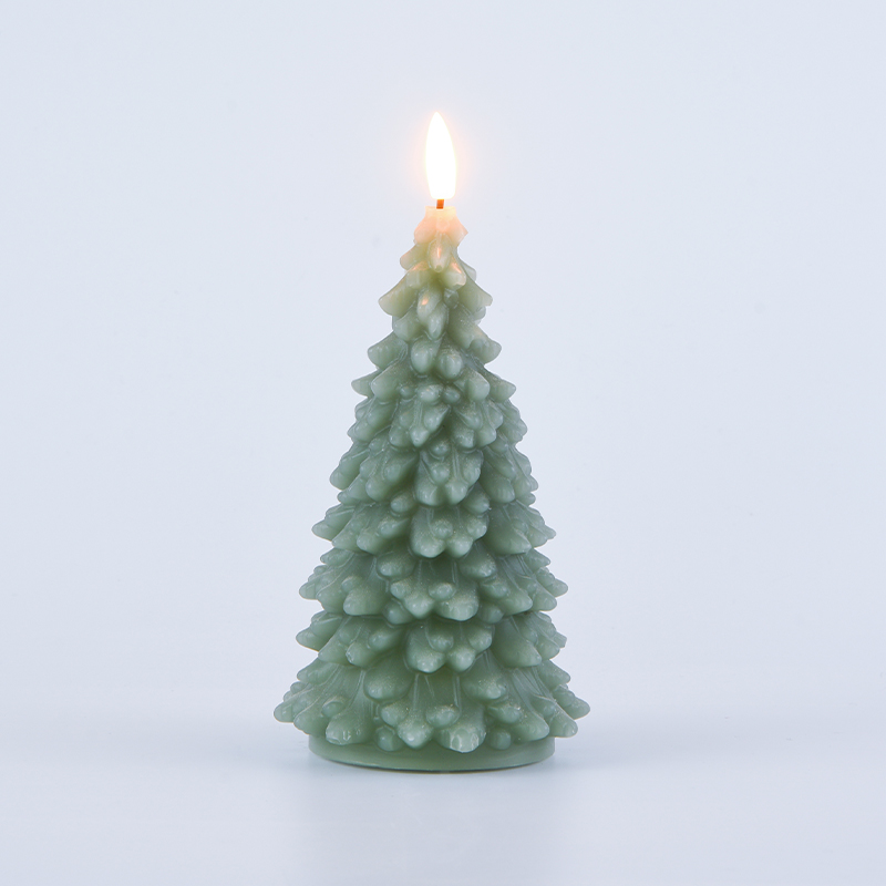 Lilin Dikuasakan Bateri Pokok Krismas Hijau